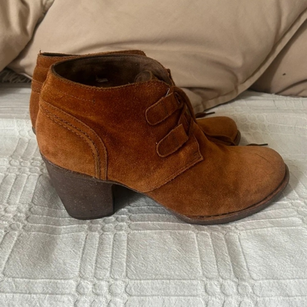 Clarks Tan Suede Ankle Boots
